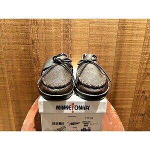 Minnetonka 952 Men's Slippers Size US 10 Chocolate Moose Brown Leather
